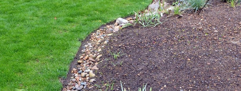 How River Rock, Bark Mulch and Borders can Inexpensively make your Property Shine